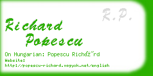 richard popescu business card